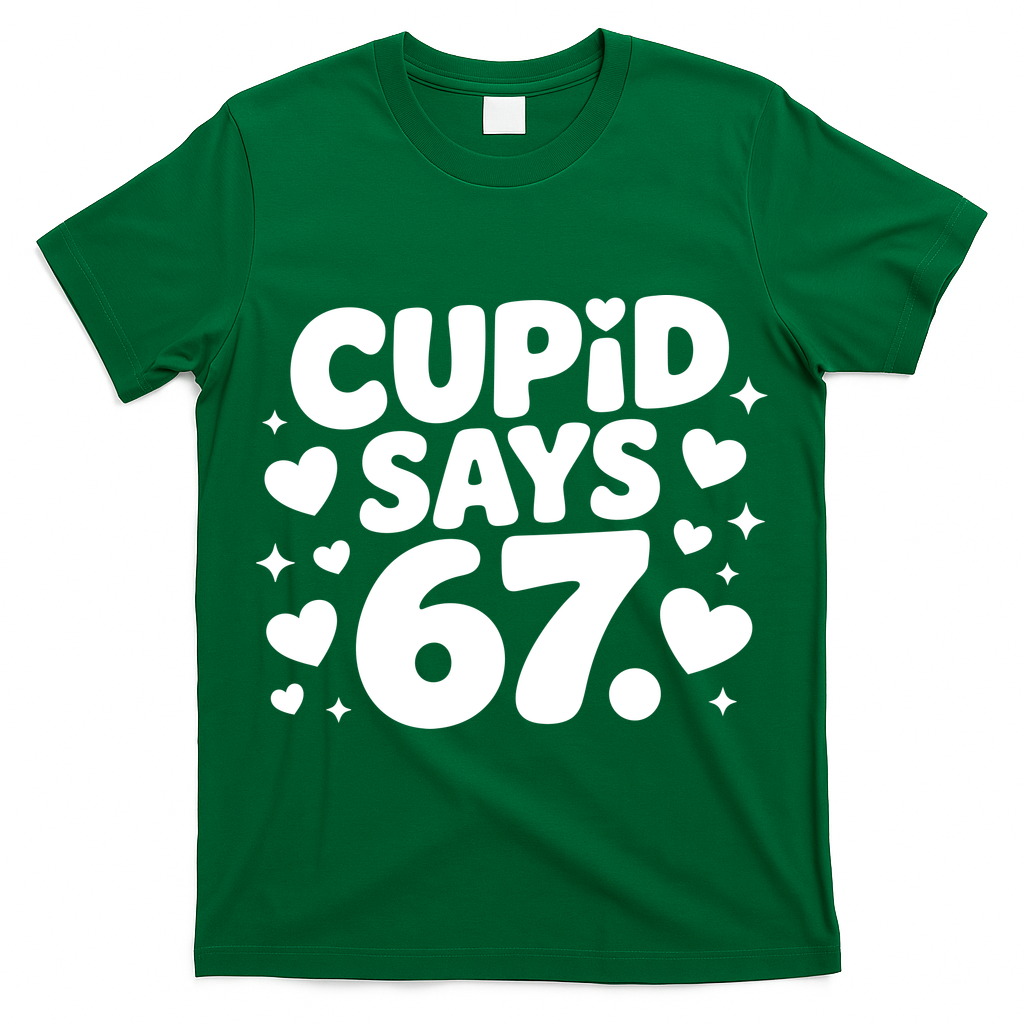 Cupid Says 67 Funny 6-7 Valentines Day T-Shirt