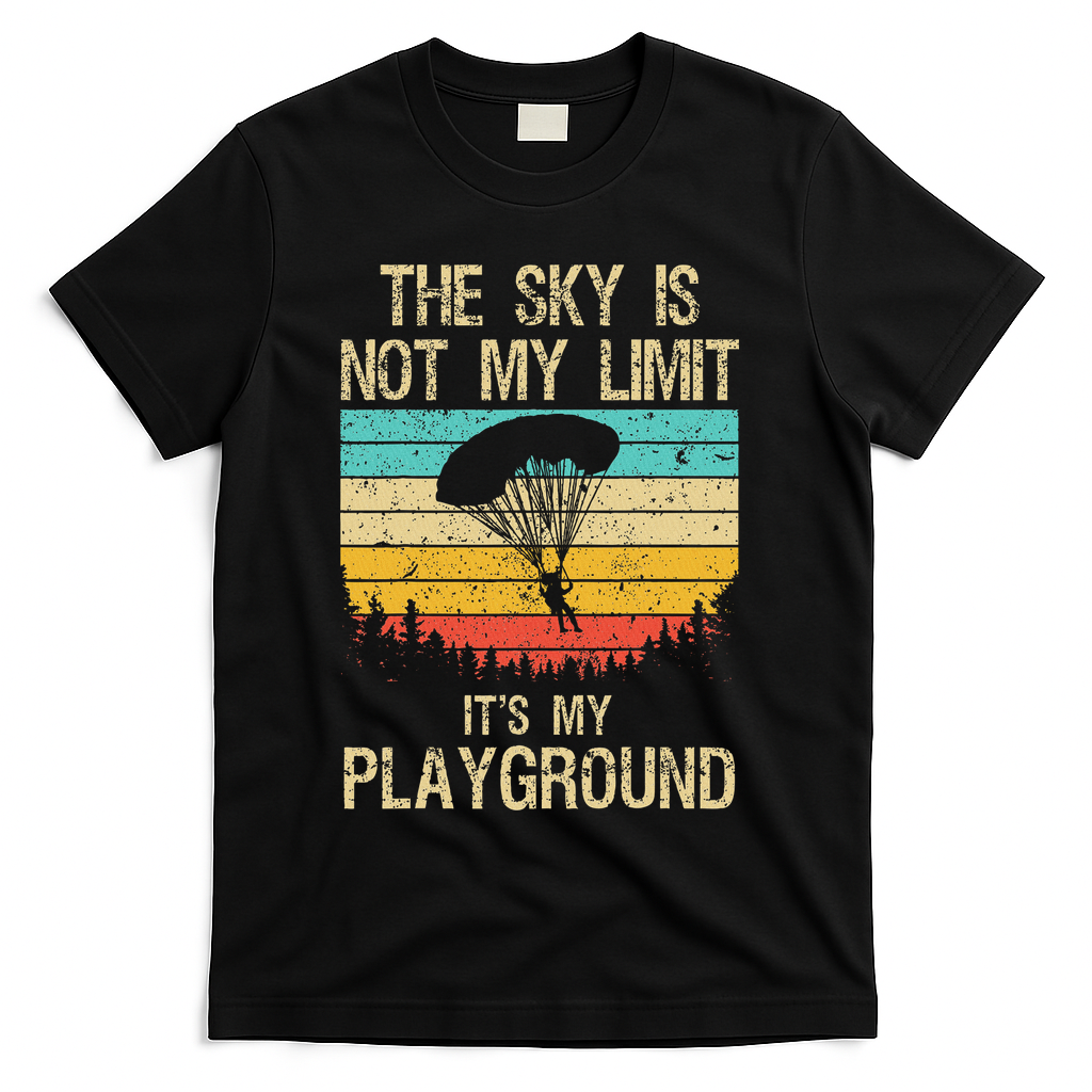 Cool Skydiving Art For Women Skydive Parachute Skydiver T-Shirt - Black
