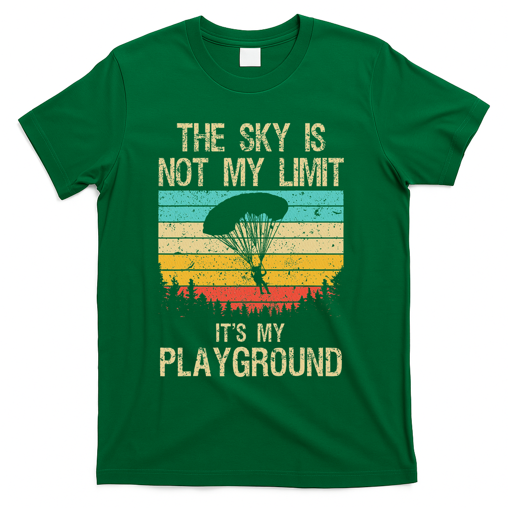 Cool Skydiving Art For Women Skydive Parachute Skydiver T-Shirt - Green
