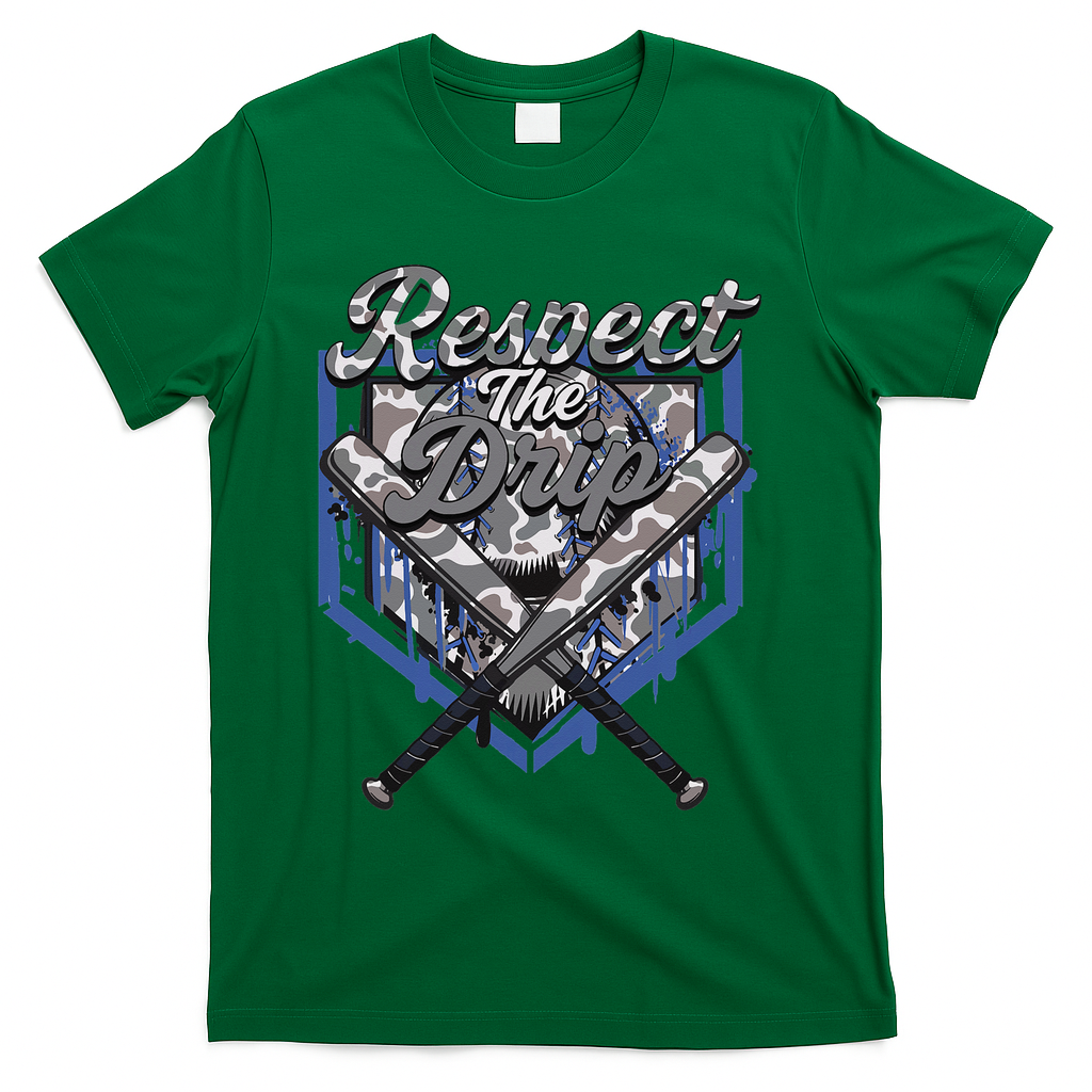 Cool Sport Baseball Home Camo Plate Drip With Sprinkles T-Shirt - Green