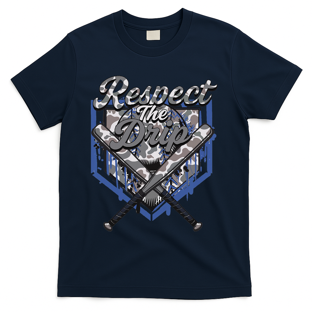 Cool Sport Baseball Home Camo Plate Drip With Sprinkles T-Shirt - Navy