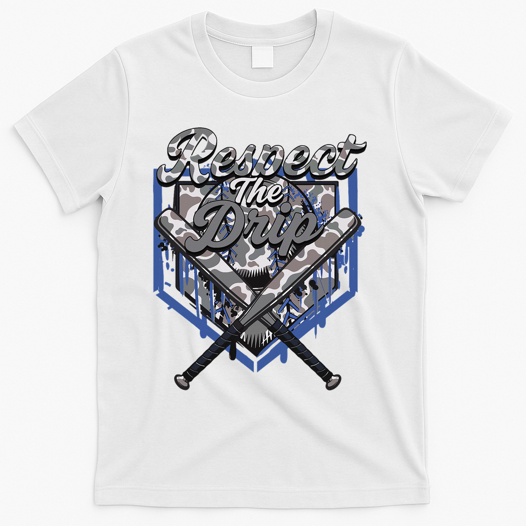 Cool Sport Baseball Home Camo Plate Drip With Sprinkles T-Shirt - White