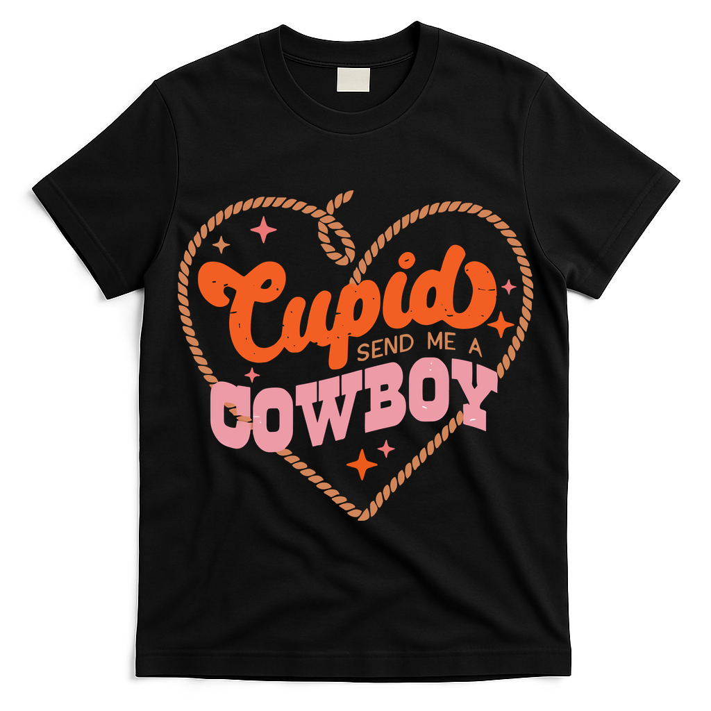 Cupid Sends Me A Cowboy Valentine's Day T-Shirt