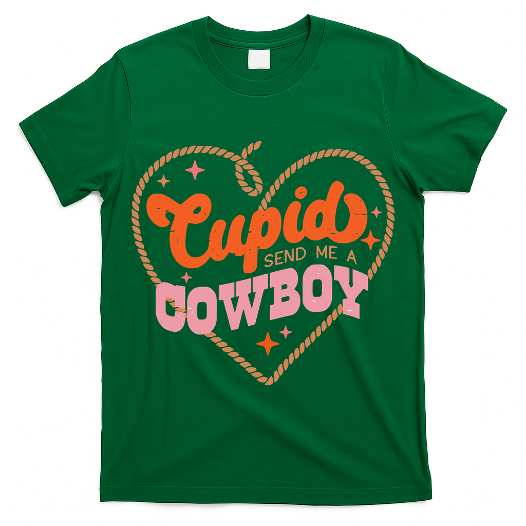 Cupid Sends Me A Cowboy Valentine's Day T-Shirt