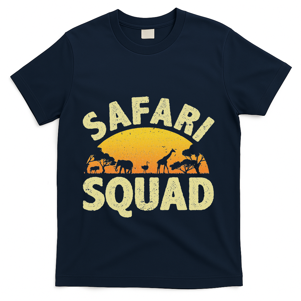 Cool Safari Squad For Women Zoo Animal African Jungle T-Shirt - Navy