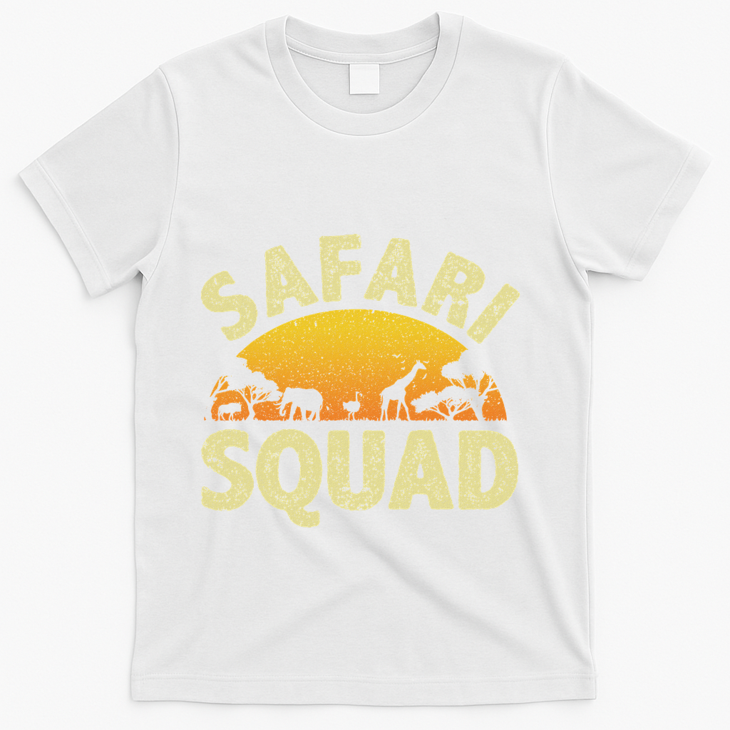 Cool Safari Squad For Women Zoo Animal African Jungle T-Shirt - White
