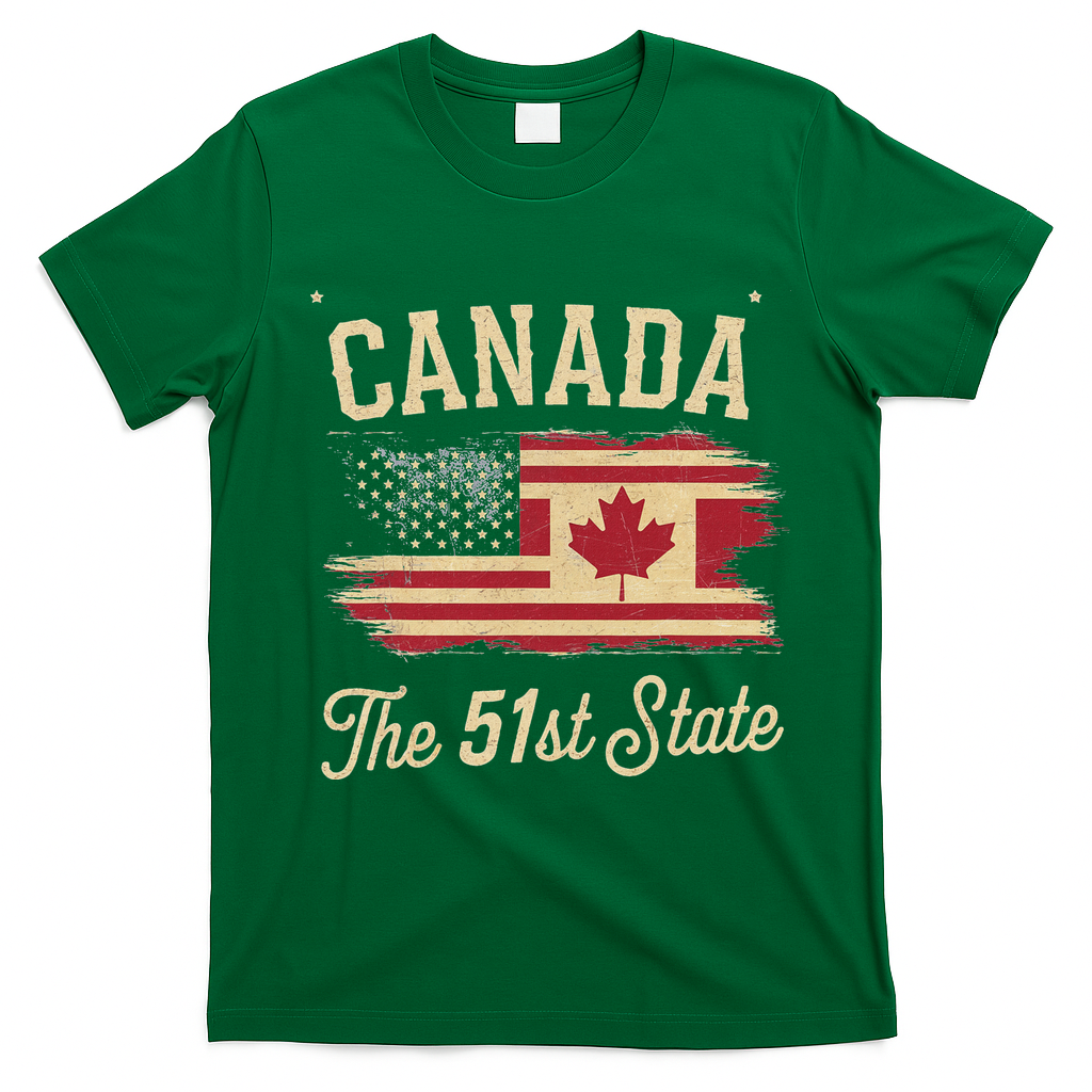 Canada The 51 State Trump Canada U.S State T-Shirt - Irish Green