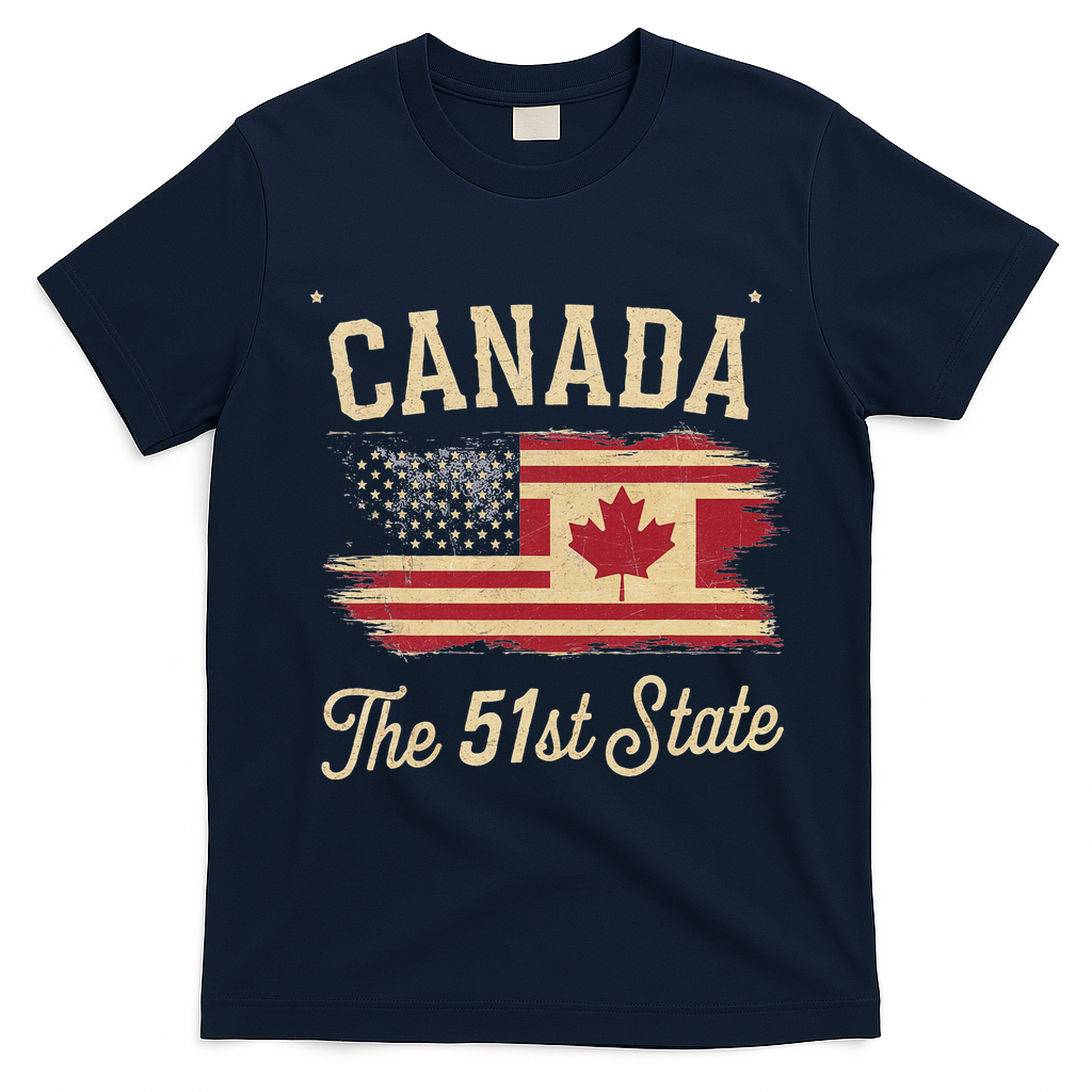 Canada The 51 State Trump Canada U.S State T-Shirt - Navy Blue