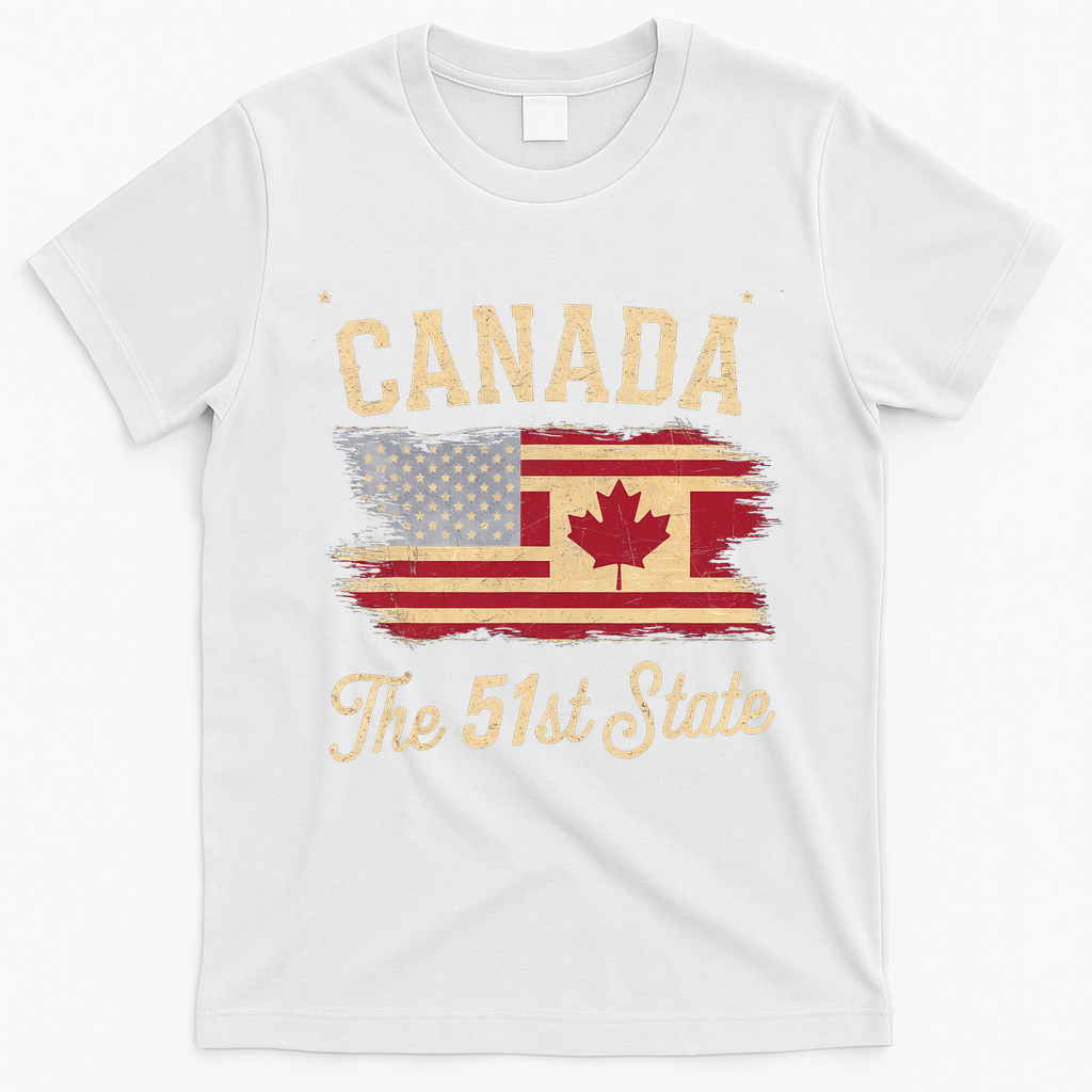Canada The 51 State Trump Canada U.S State Funny T-Shirt - White