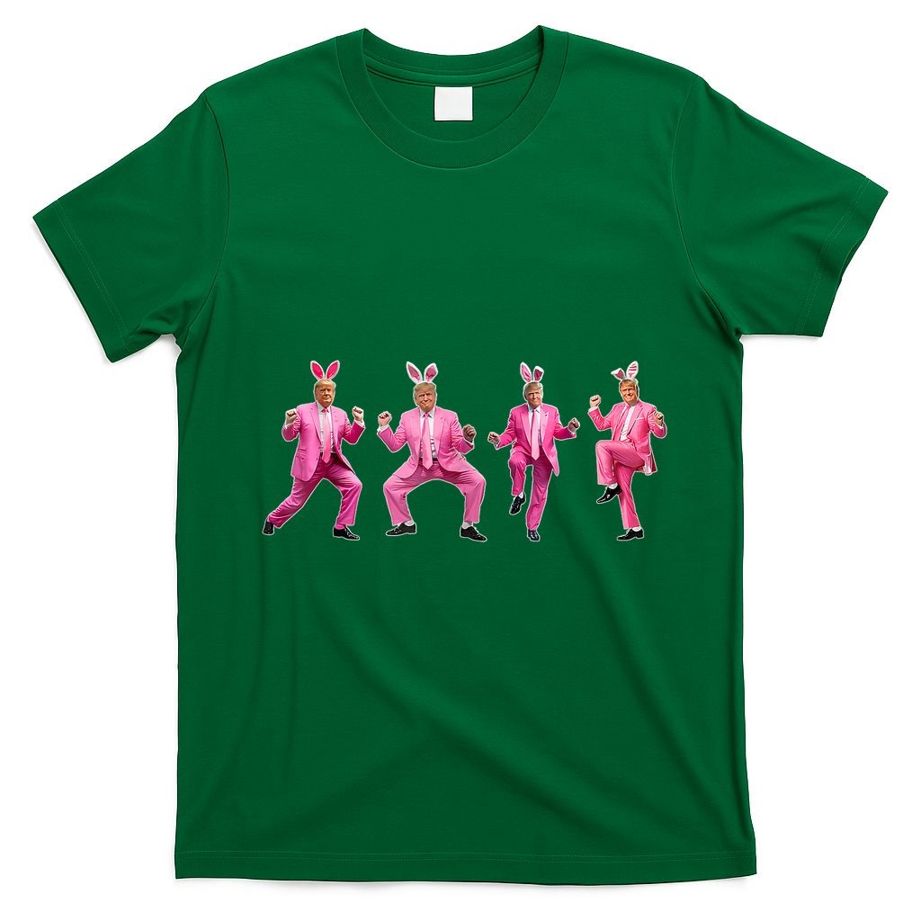 Cute Trump Dance Easter Day Bunny Funny Trump Easter Day T-Shirt - Irish Green
