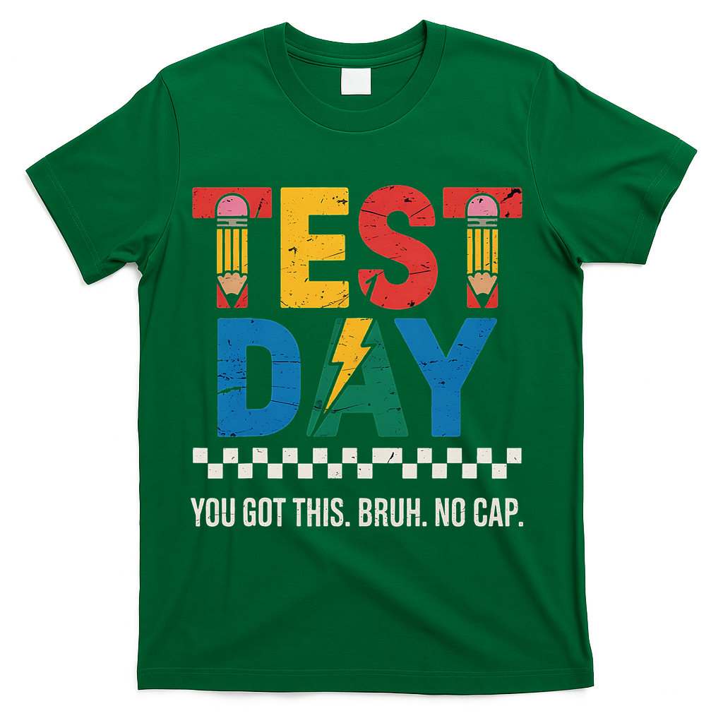 Crush Test Day You Got This Bruh No Cap T-Shirt - Green
