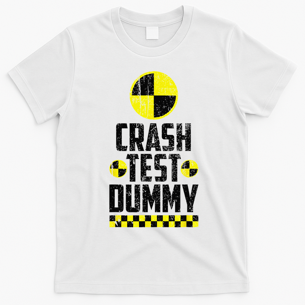 Crash Test Dummy Last Minute Costume Funny Halloween T-Shirt - White
