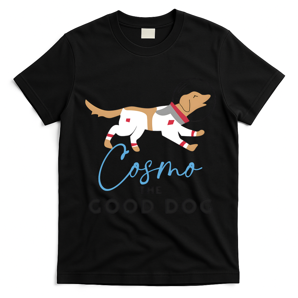 Cosmo The Good Dog Rocket Lylla Floor & Teefs Space Dog T-Shirt - Black