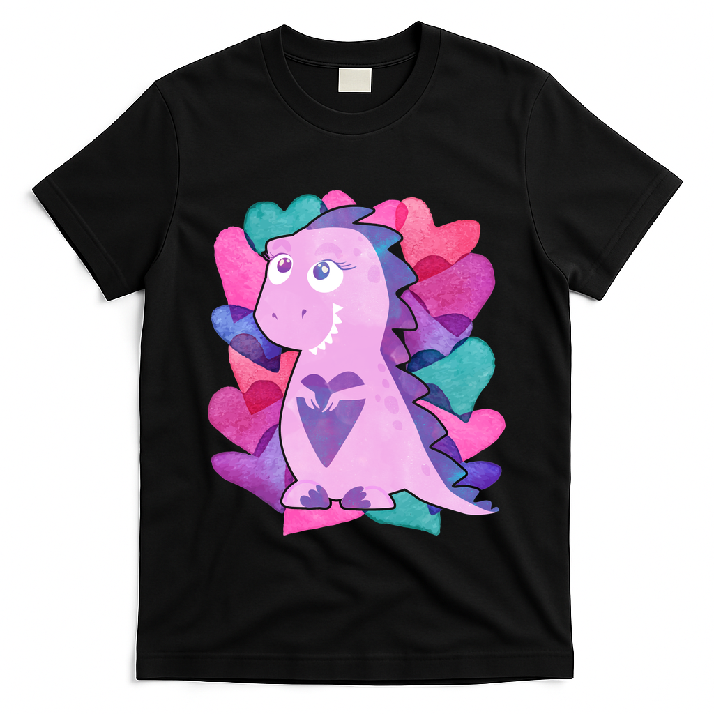 Cute T-Rex Valentine Full Of Hearts T-Shirt