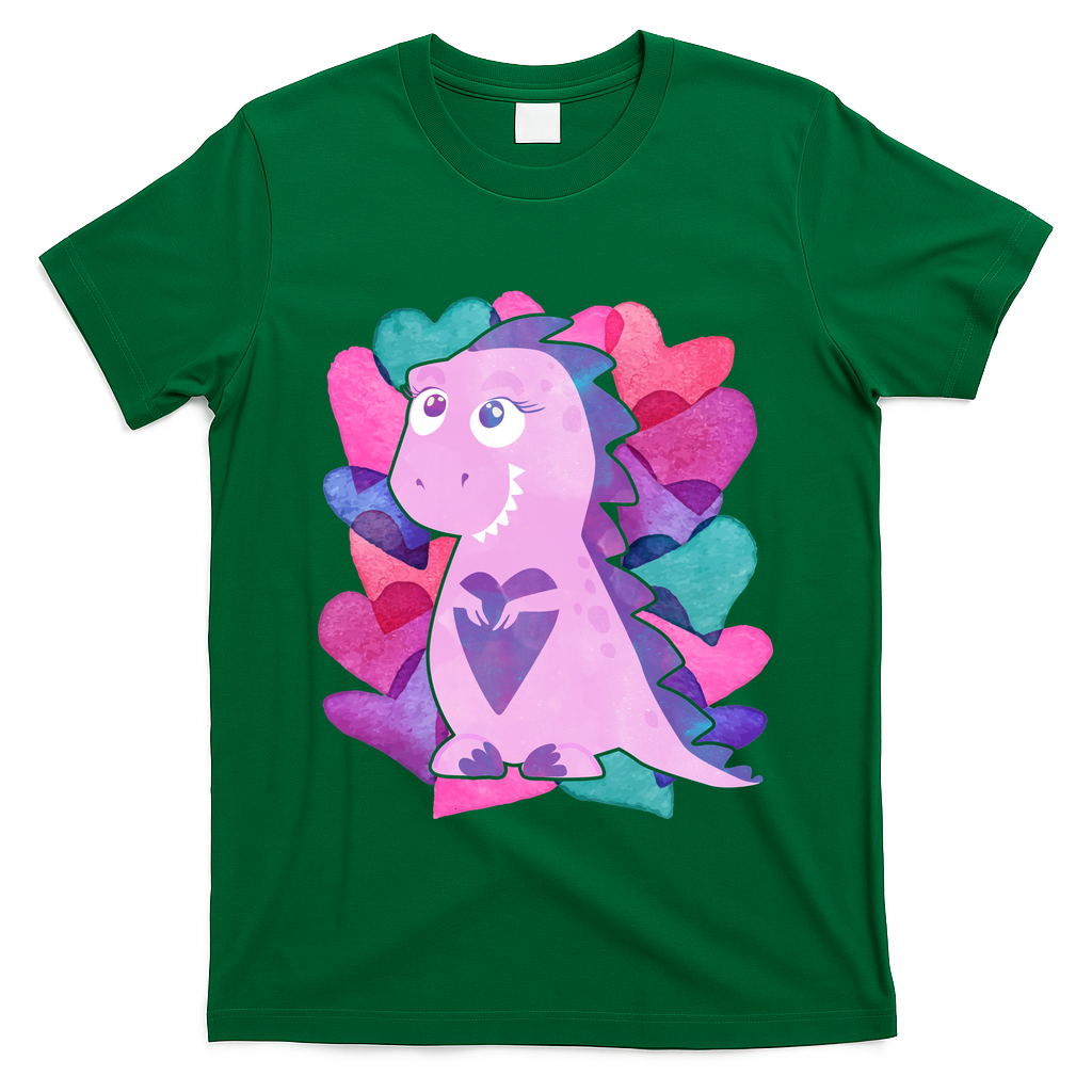 Cute T-Rex Valentine Full Of Hearts T-Shirt