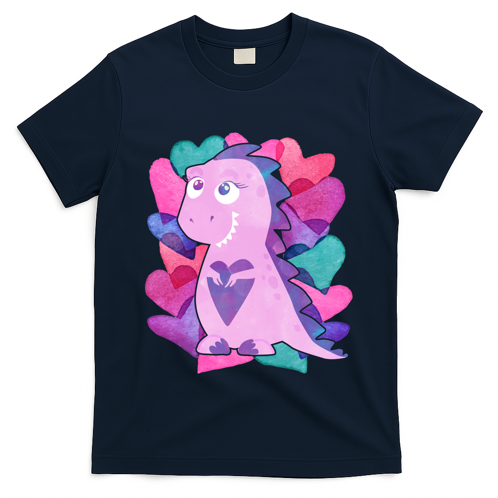 Cute T-Rex Valentine Full Of Hearts T-Shirt