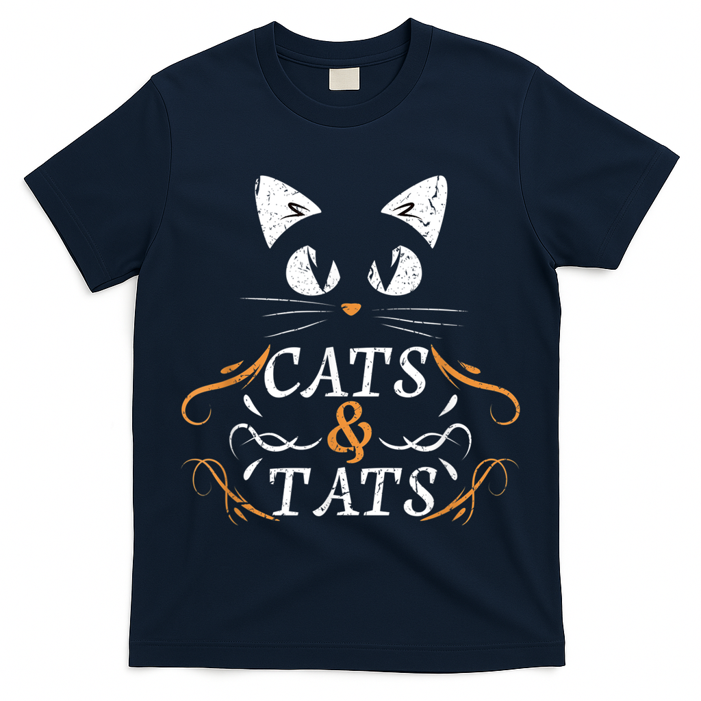 Cats & Tats Tattoo Artist Body Art Ink Cat Mom Cat Dad T-Shirt