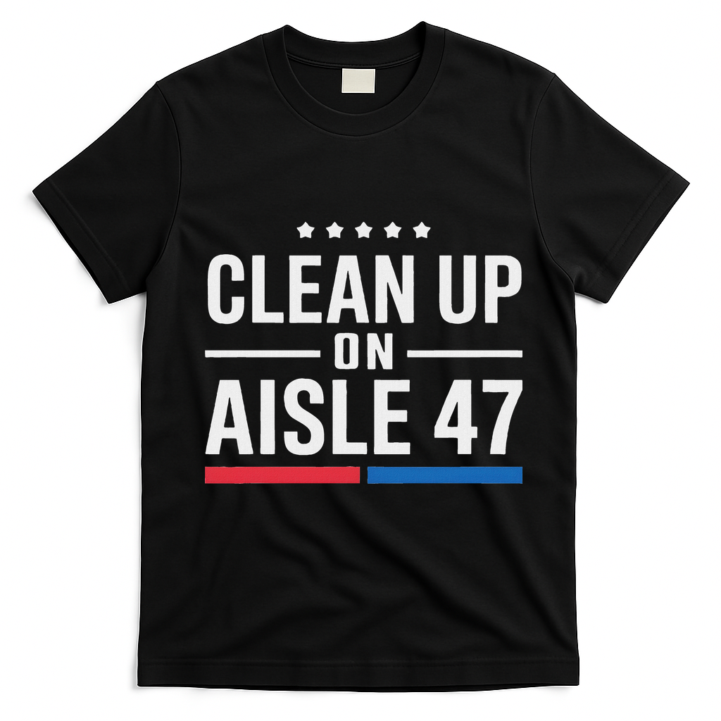 Clean Up On Aisle 47 Impeach 47 Anti Trump President 8647 T-Shirt - Black