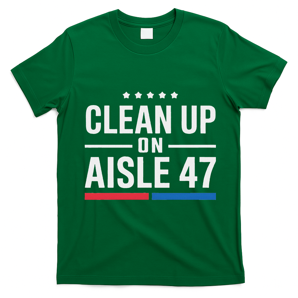 Clean Up On Aisle 47 Impeach 47 Anti Trump President 8647 T-Shirt - Irish Green