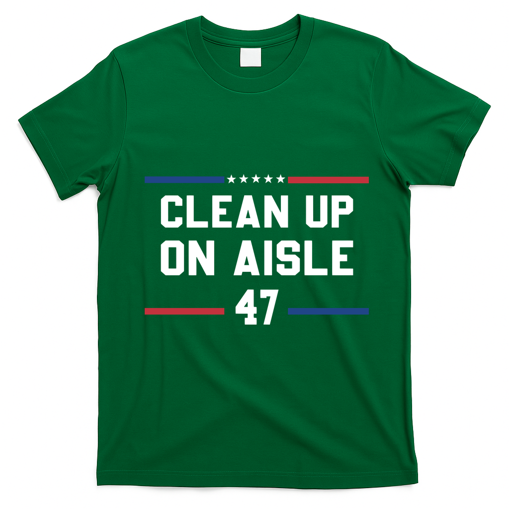 Clean Up On Aisle 47 Impeach 47 Anti Trump T-Shirt - Irish Green
