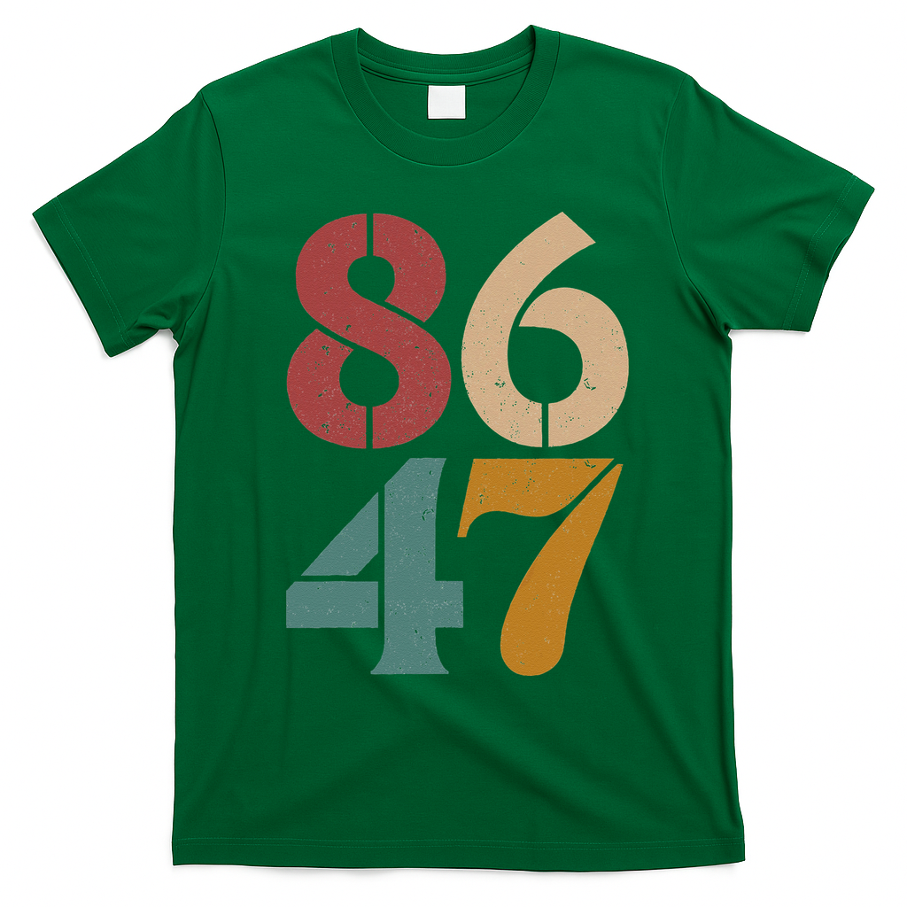 Classic Vintage 80s Style 86 47 Anti Trump T-Shirt - Irish Green