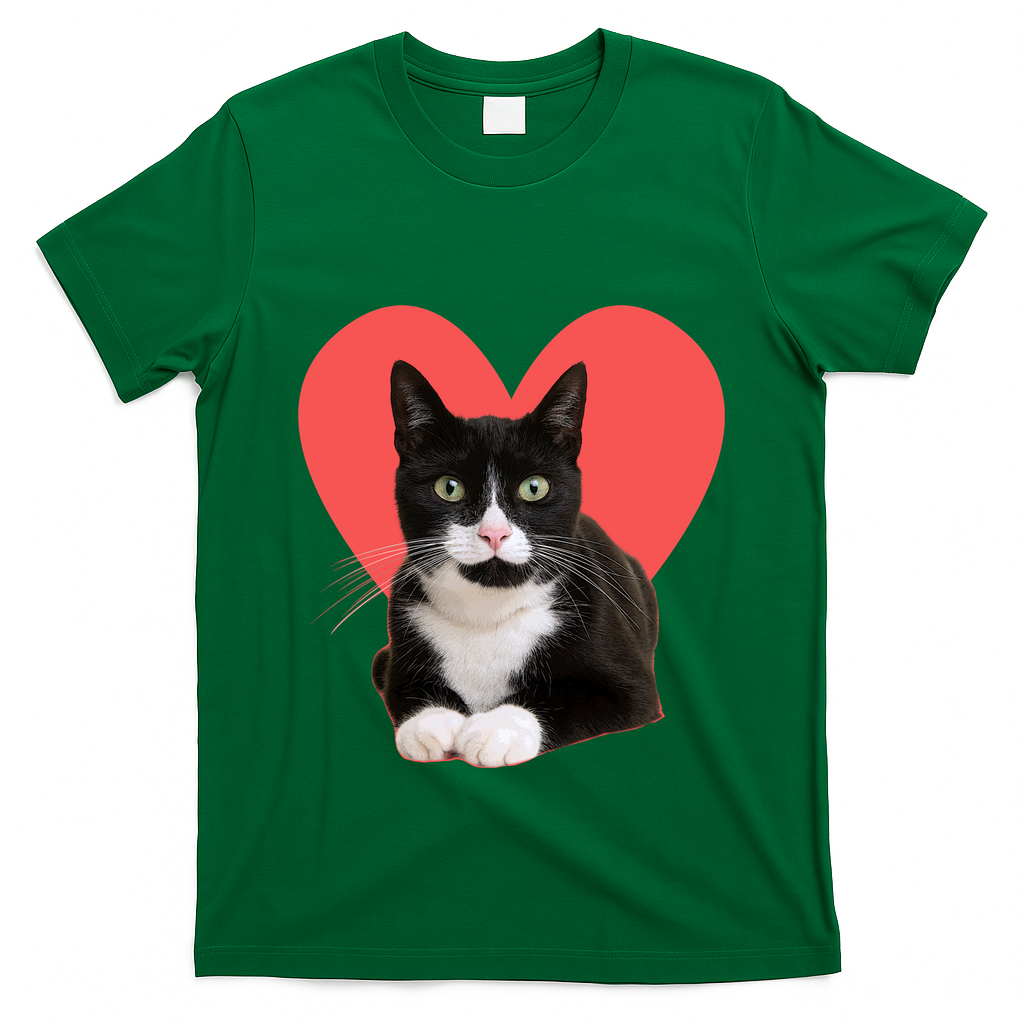 Cute Valentines Day Tuxedo Cat Lover T-Shirt