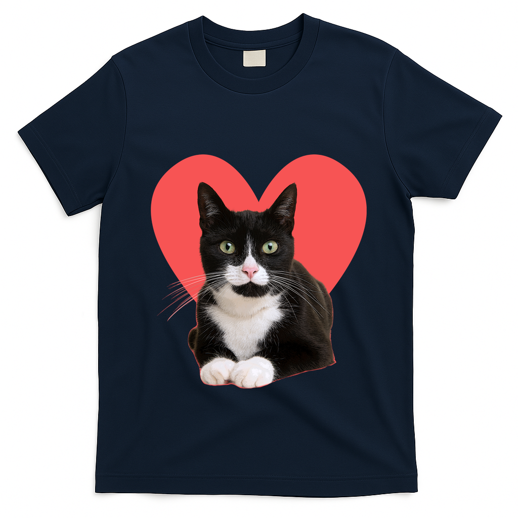 Cute Valentines Day Tuxedo Cat Lover T-Shirt