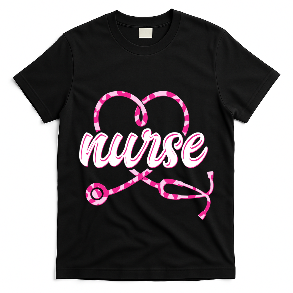 Cute Valentines Day Nurse Heart Stethoscope T-Shirt