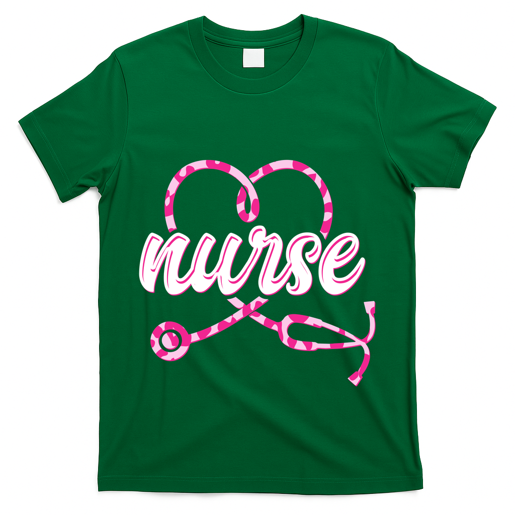 Cute Valentines Day Nurse Heart Stethoscope T-Shirt