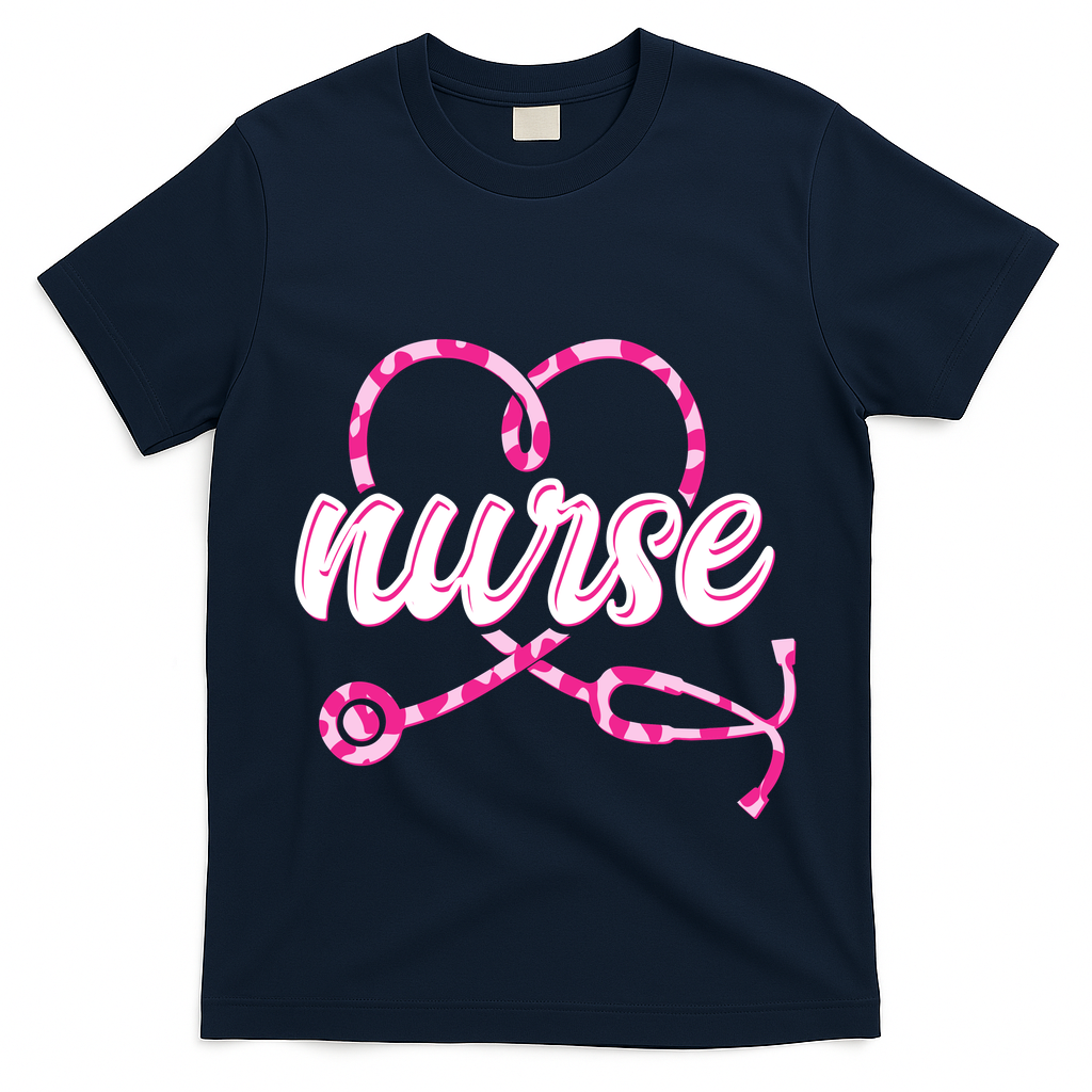 Cute Valentines Day Nurse Heart Stethoscope T-Shirt