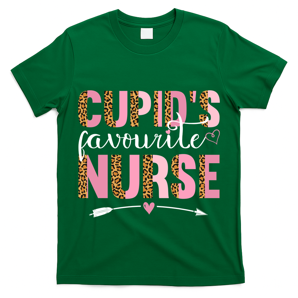 Cute Valentines Day Cupids Favorite Nurse T-Shirt