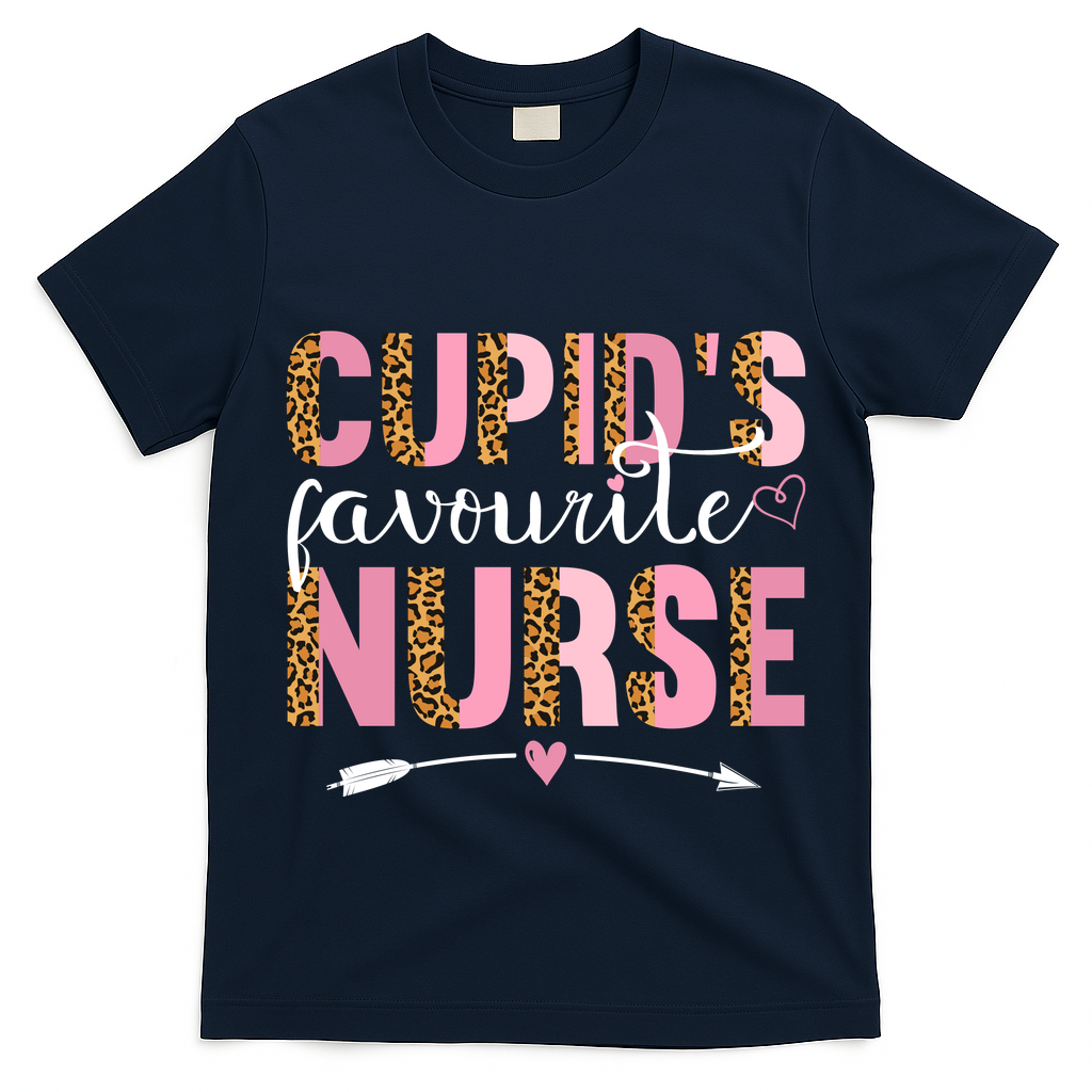 Cute Valentines Day Cupids Favorite Nurse T-Shirt