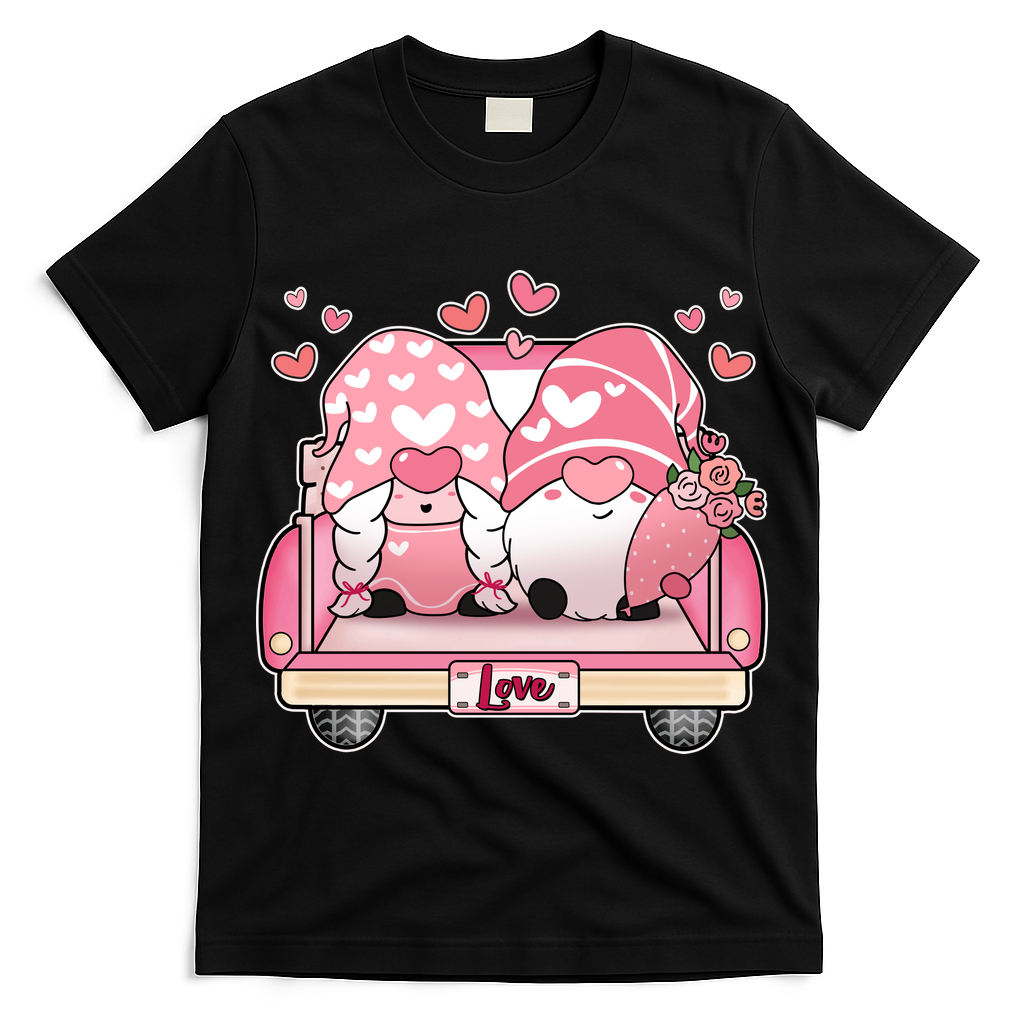 Cute Valentines Day Gnome Couple Love T-Shirt