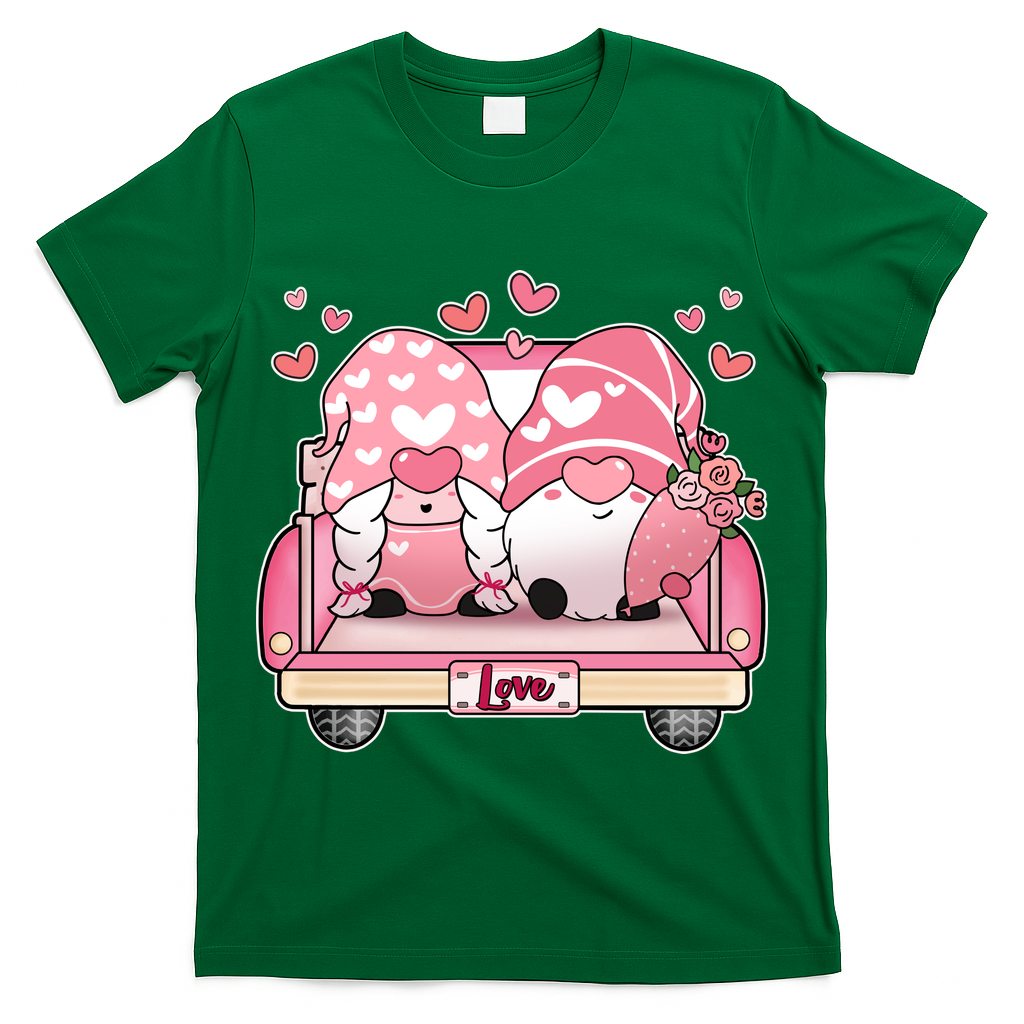Cute Valentines Day Gnome Couple Love T-Shirt