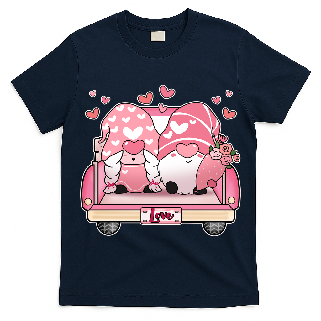 Cute Valentines Day Gnome Couple Love T-Shirt