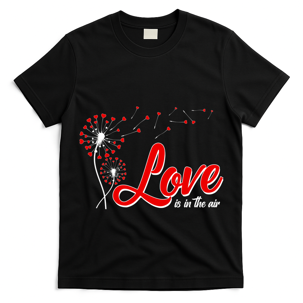 Cute Valentine Love Is In The Air Dandelions T-Shirt