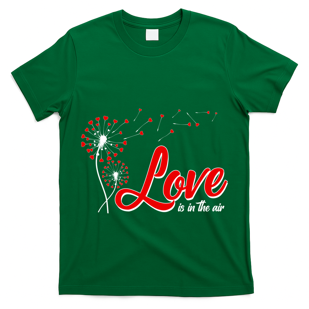 Cute Valentine Love Is In The Air Dandelions T-Shirt