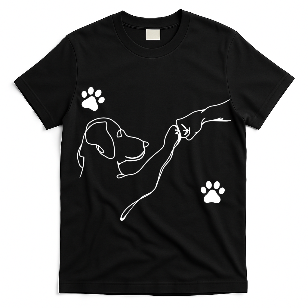 Dog And People Punch Hand Dog Friendship Fist Bump Dogs Paw T-Shirt
