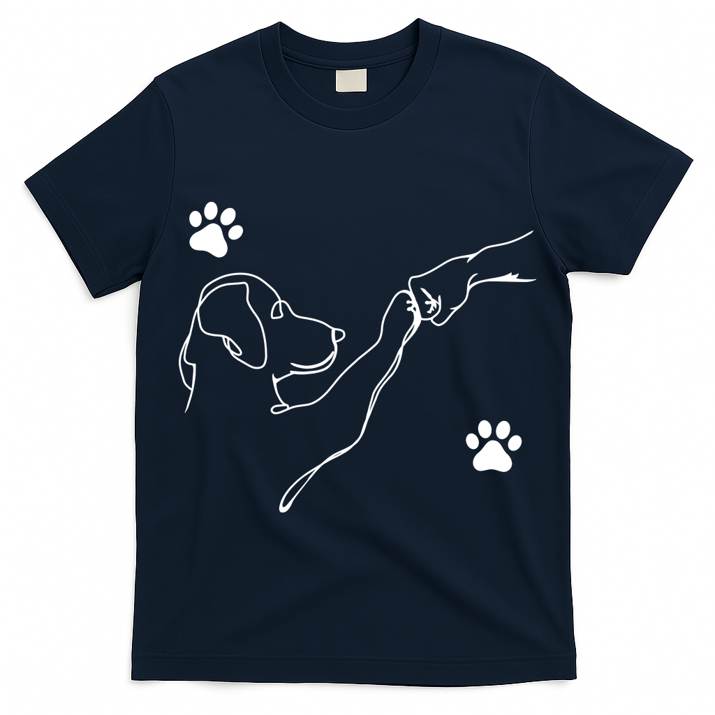 Dog And People Punch Hand Dog Friendship Fist Bump Dogs Paw T-Shirt