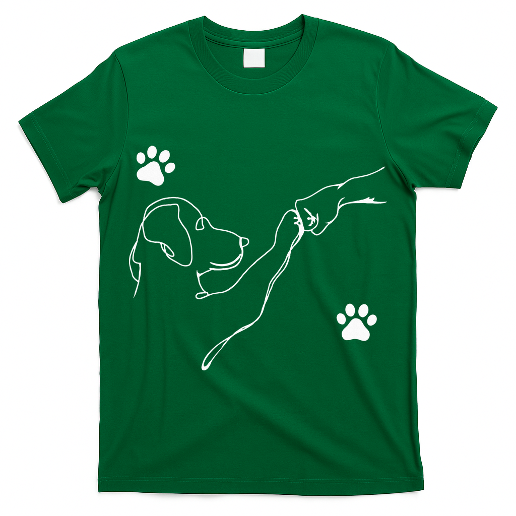 Dog And People Punch Hand Dog Friendship Fist Bump Dogs Paw T-Shirt