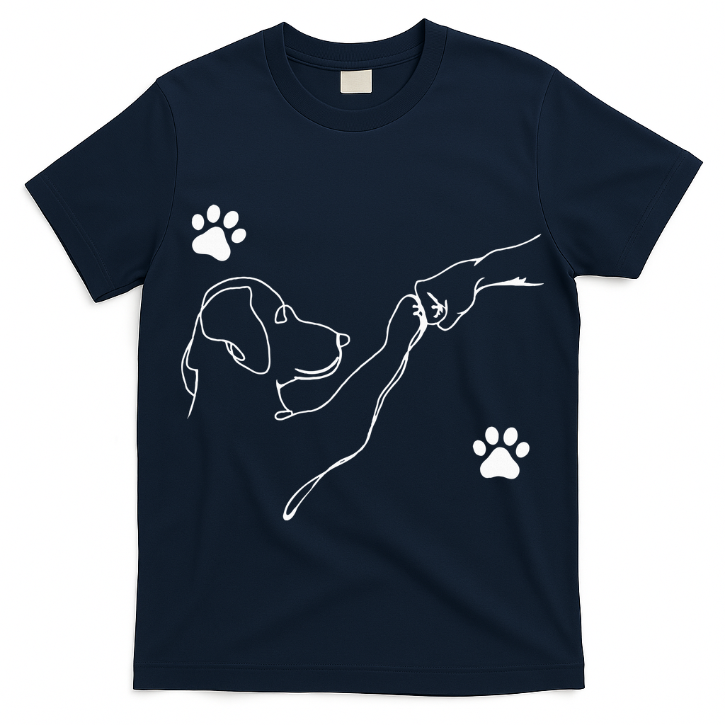 Dog And People Punch Hand Dog Friendship Fist Bump Dogs Paw T-Shirt