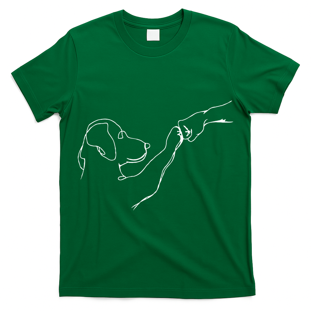 Dog And People Punch Hand Dog Man Friendship Bump Dogs Paw T-Shirt