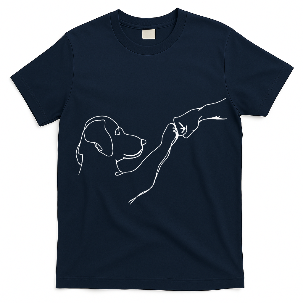Dog And People Punch Hand Dog Man Friendship Bump Dogs Paw T-Shirt