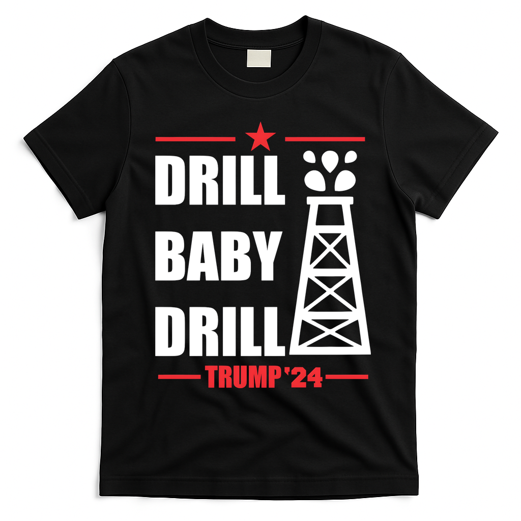 Drill Baby Drill Trump 24 Drill Baby Drill Trump 24 Donald Trump T-Shirt - Black