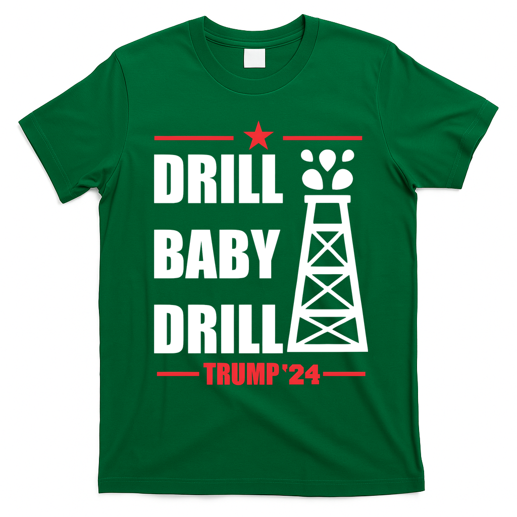 Drill Baby Drill Trump 24 Drill Baby Drill Trump 24 Donald Trump T-Shirt - Irish Green