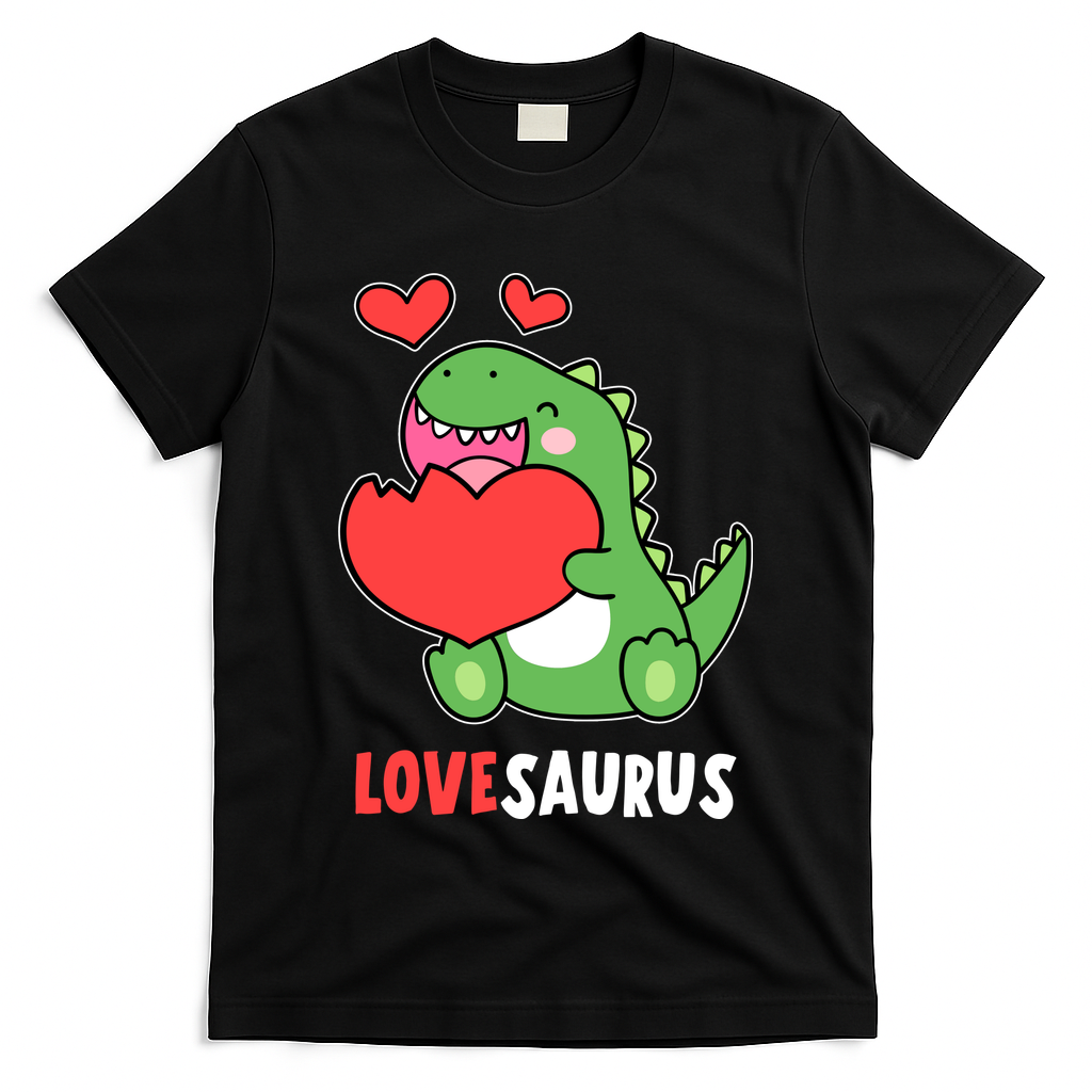 Dinosaur Cute LoveSaurus Valentines Day Heart T-Shirt