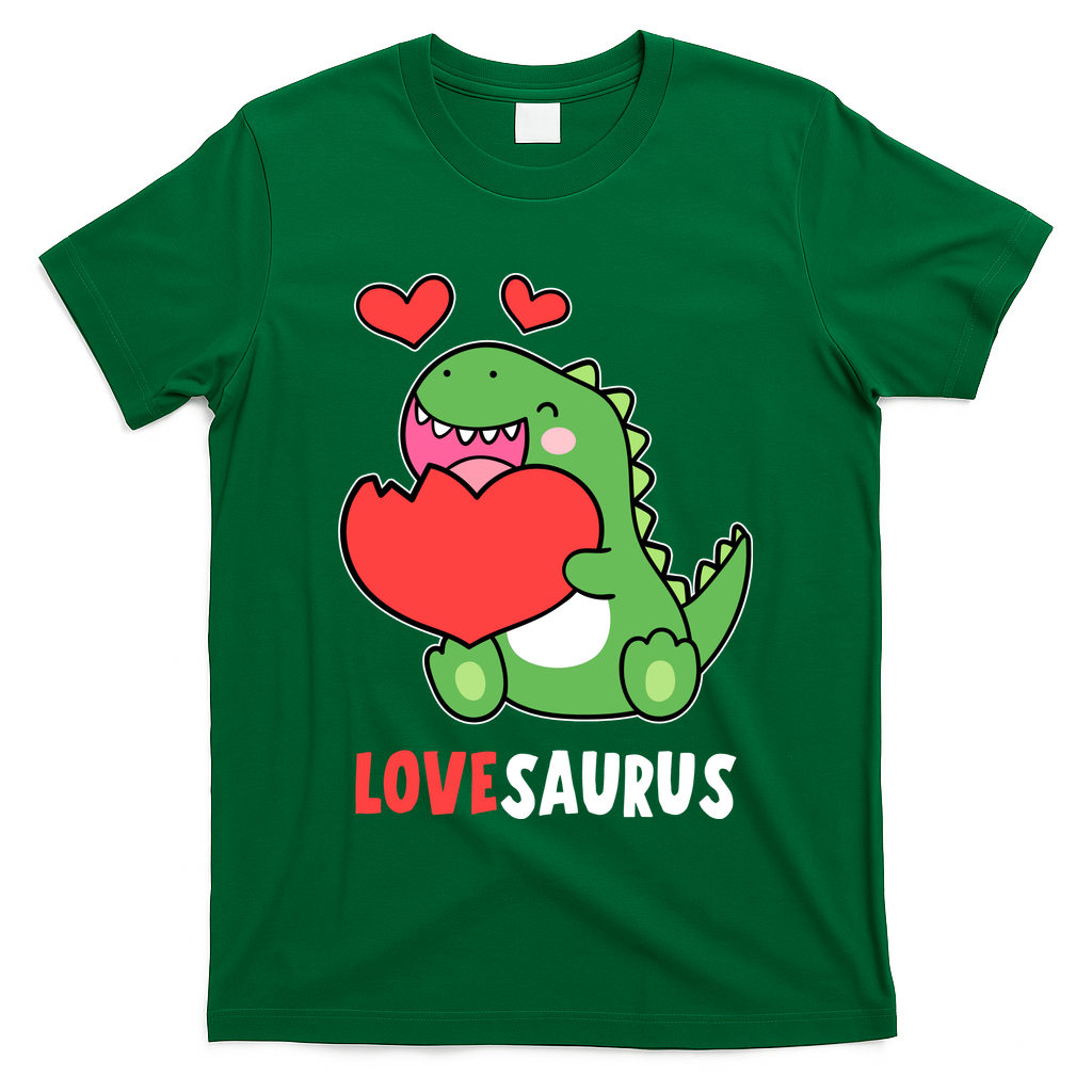 Dinosaur Cute LoveSaurus Valentines Day Heart T-Shirt