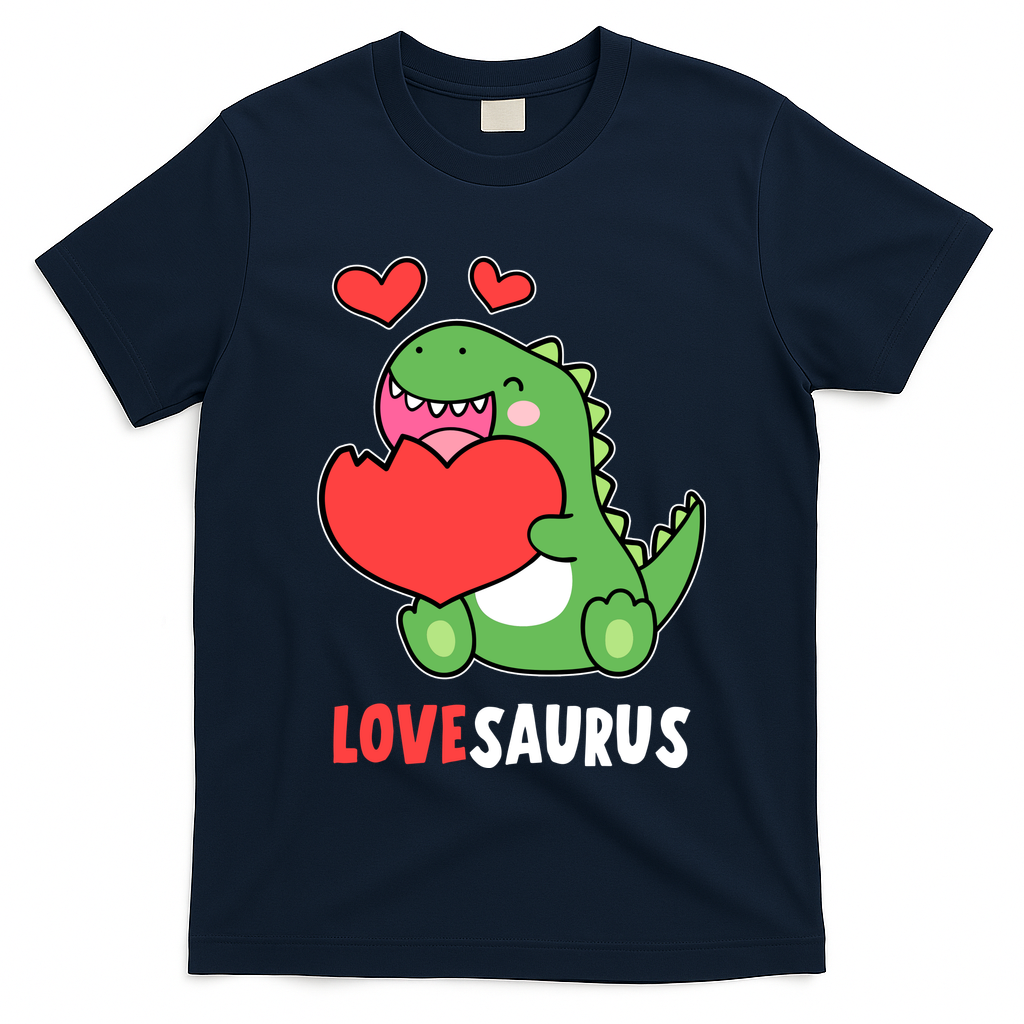 Dinosaur Cute LoveSaurus Valentines Day Heart T-Shirt