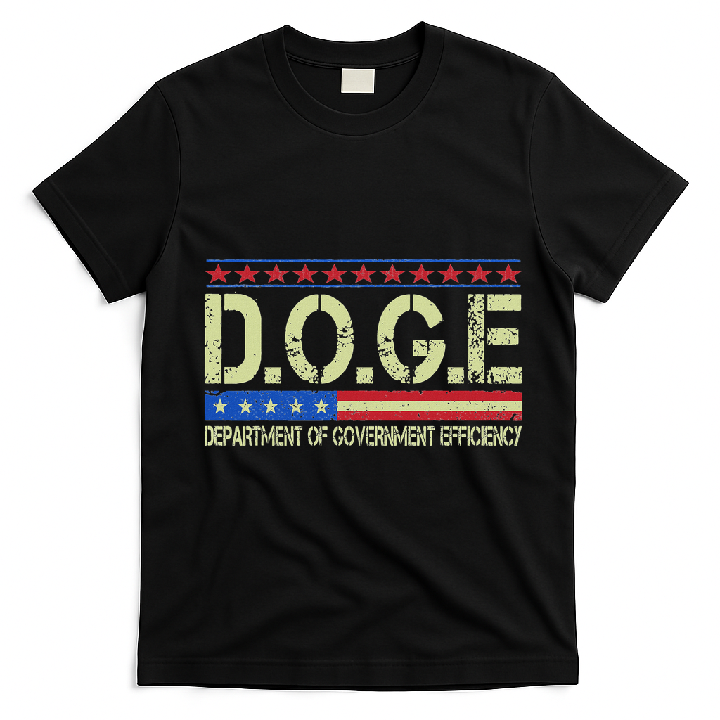 Doge Doge Department Of Government Efficiency T-Shirt - Black