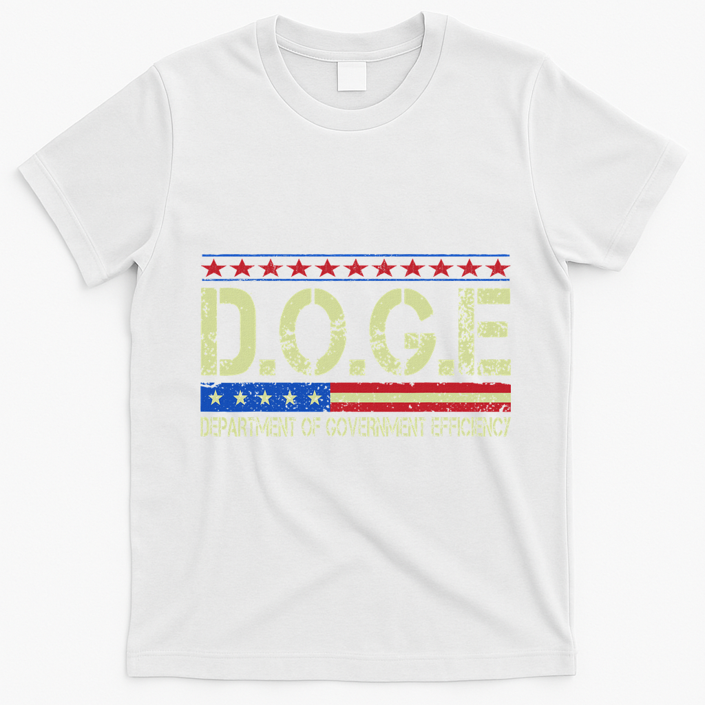 Doge Doge Department Of Government Efficiency T-Shirt - White